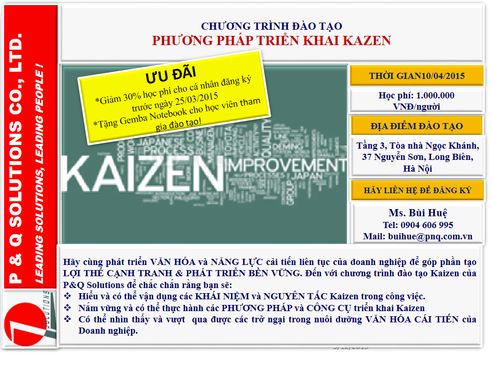 Đào tạo 'Phương pháp triển khai Kaizen'